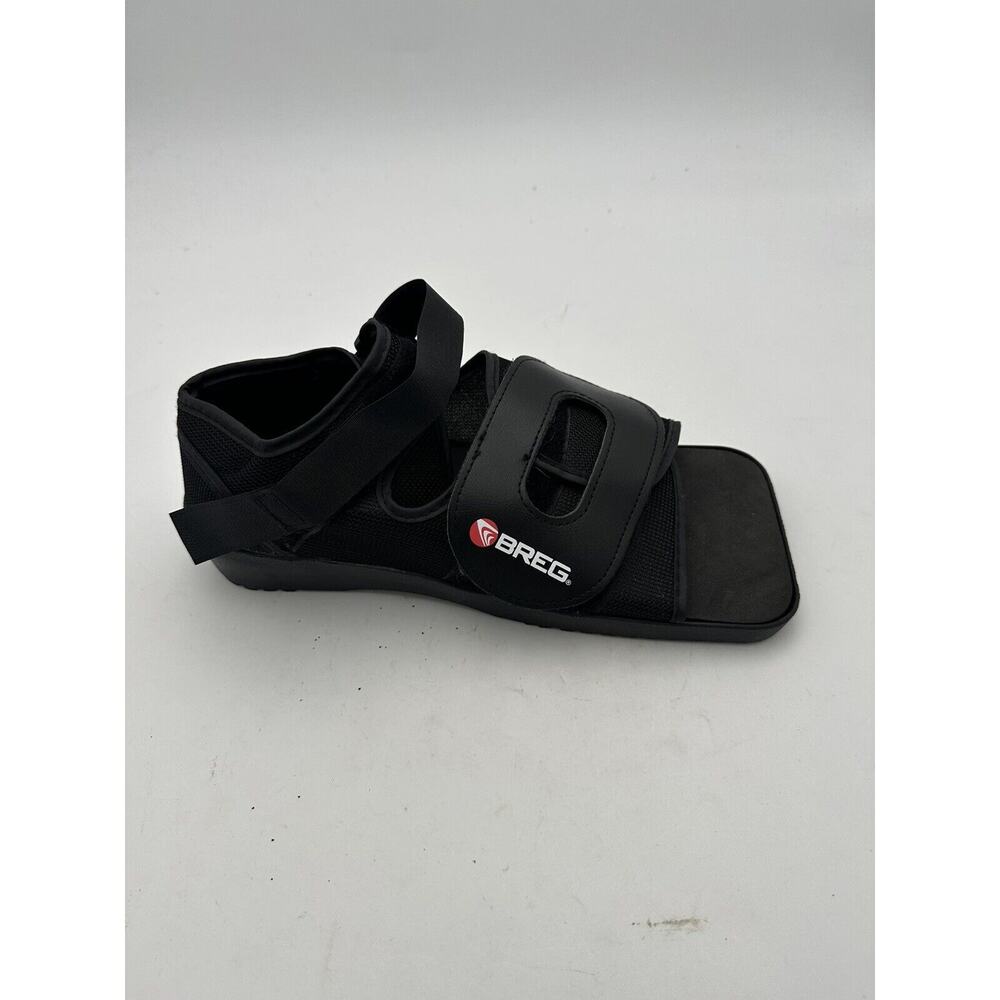 Walking Shoe Boot Breg Square Toe Post Op Sz Medium Black Hook & Loop Closure